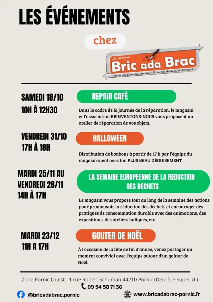 Les évènements du magasin 